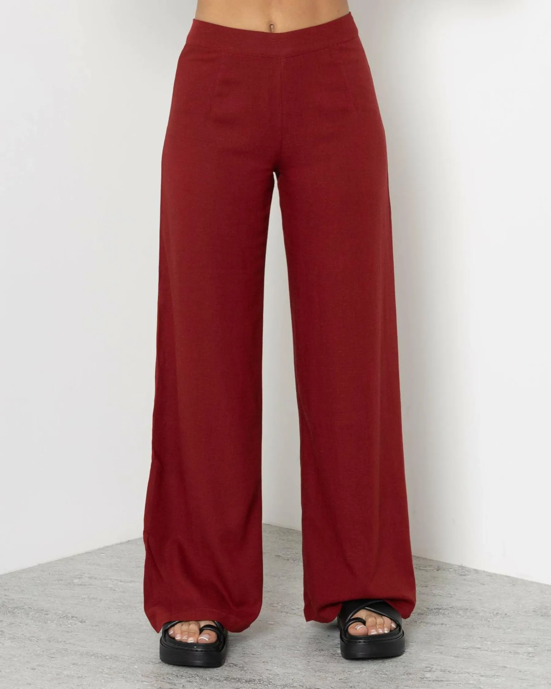 Sets|Linen Blend*Mooloola Brighton Hawaii Pants Berry
