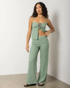 Clearance Brighton Hawaii Pants Women Sets|Linen Blend