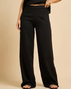 Sets|Linen Blend*Mooloola Brighton Hawaii Pants Black