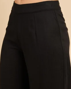 Sets|Linen Blend*Mooloola Brighton Hawaii Pants Black