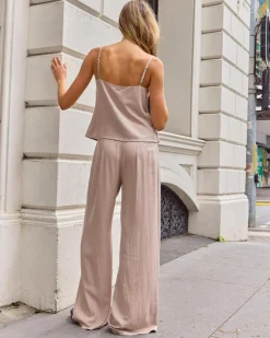 Sets|Linen Blend*Mooloola Brighton Hawaii Pants Mushroom