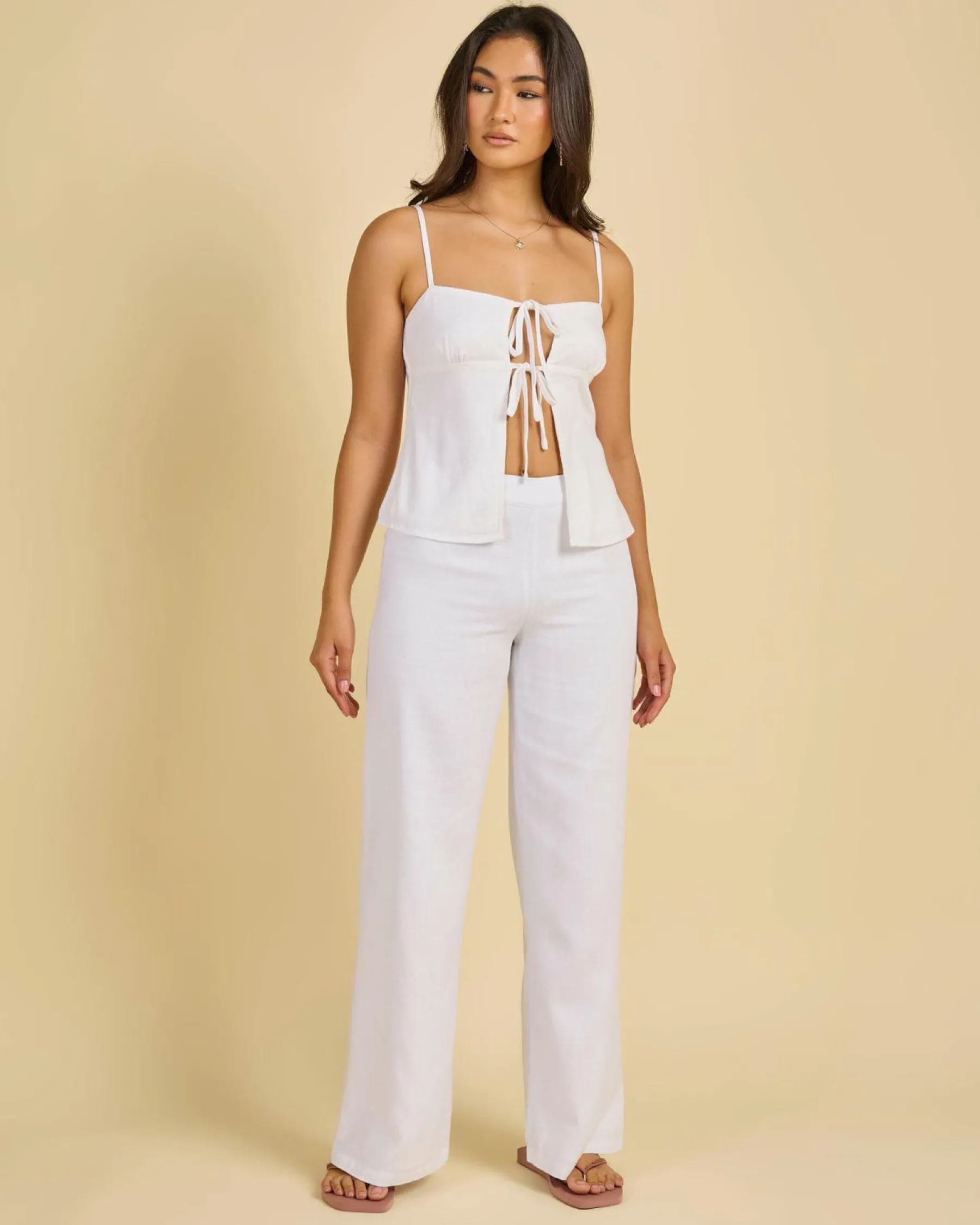 Sets|Tops*Mooloola Brighton Hawaii Tie Top White