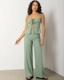 Sets|Tops*Mooloola Brighton Hawaii Tie Top Olive