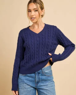 Best Bristol V Neck Knit Jumper Women Knitwear|Jumpers & Hoodies