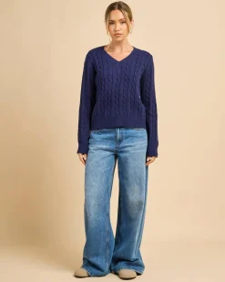 Best Bristol V Neck Knit Jumper Women Knitwear|Jumpers & Hoodies