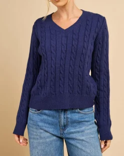 Best Bristol V Neck Knit Jumper Women Knitwear|Jumpers & Hoodies