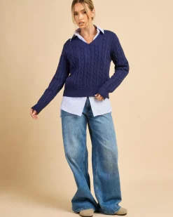 Best Bristol V Neck Knit Jumper Women Knitwear|Jumpers & Hoodies