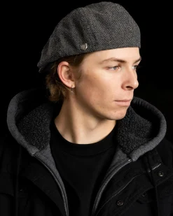 Headwear*Brixton Brood Newsboy Cap Grey/black