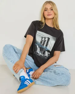 Tops*All About Eve Brooklyn Oversized T-Shirt Washed Black