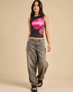 Tops*Mooloola Bryony Top Pink/black