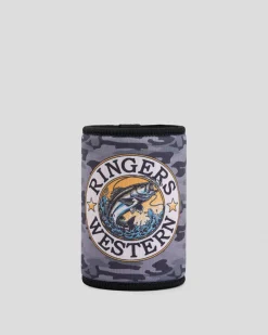 Gifts & Novelty*Ringers Western Buckin Barra Stubby Cooler Black Camo