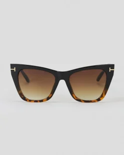 Sunglasses*Indie Eyewear Budapest Sunglasses Blk To Tort/gd Brown
