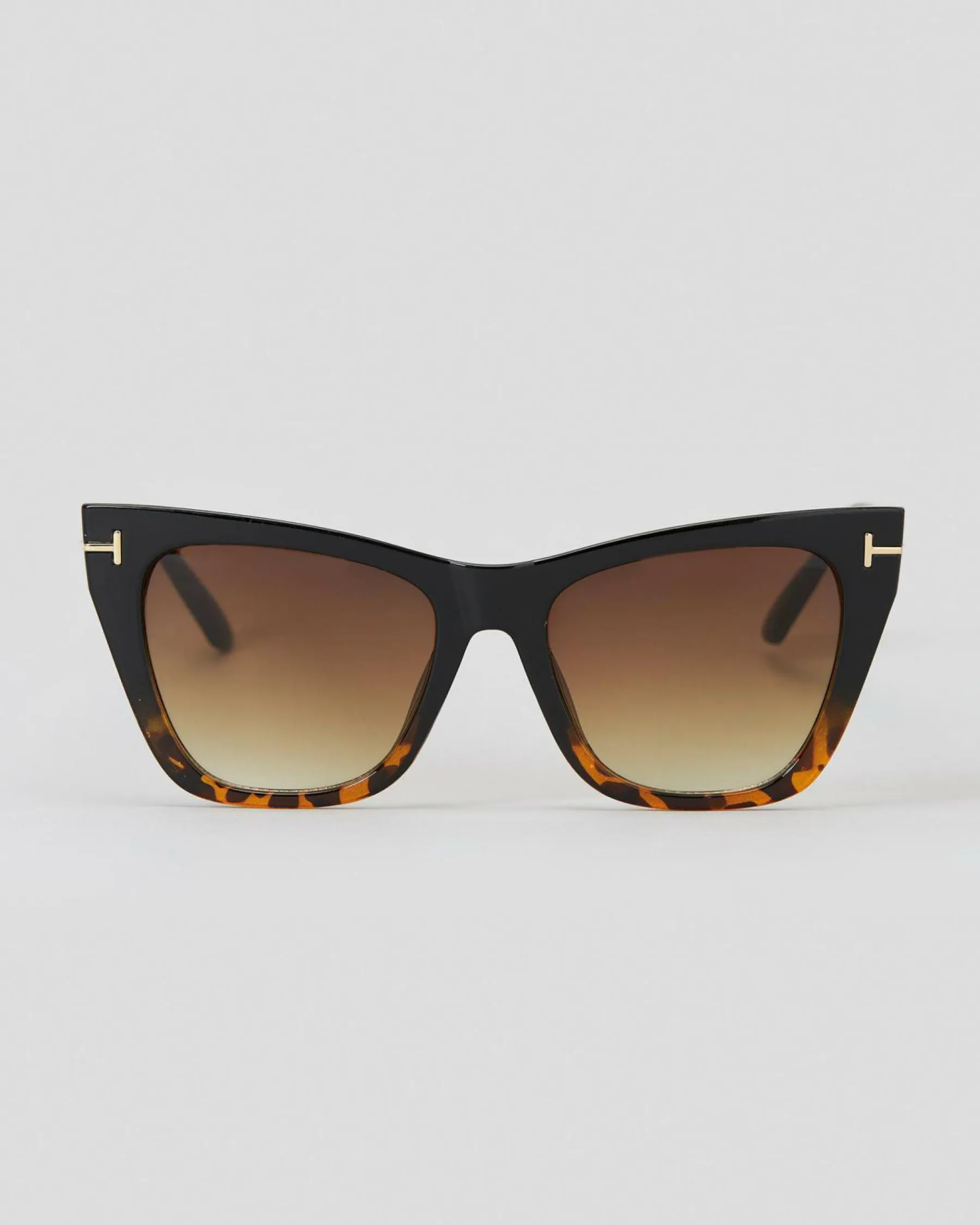 Sunglasses*Indie Eyewear Budapest Sunglasses Blk To Tort/gd Brown