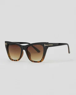 Sunglasses*Indie Eyewear Budapest Sunglasses Blk To Tort/gd Brown