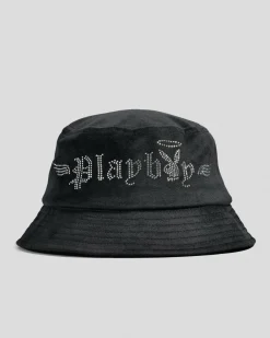 Sale Bunny Angel Diamonte Bucket Hat Women Headwear