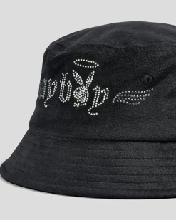 Sale Bunny Angel Diamonte Bucket Hat Women Headwear
