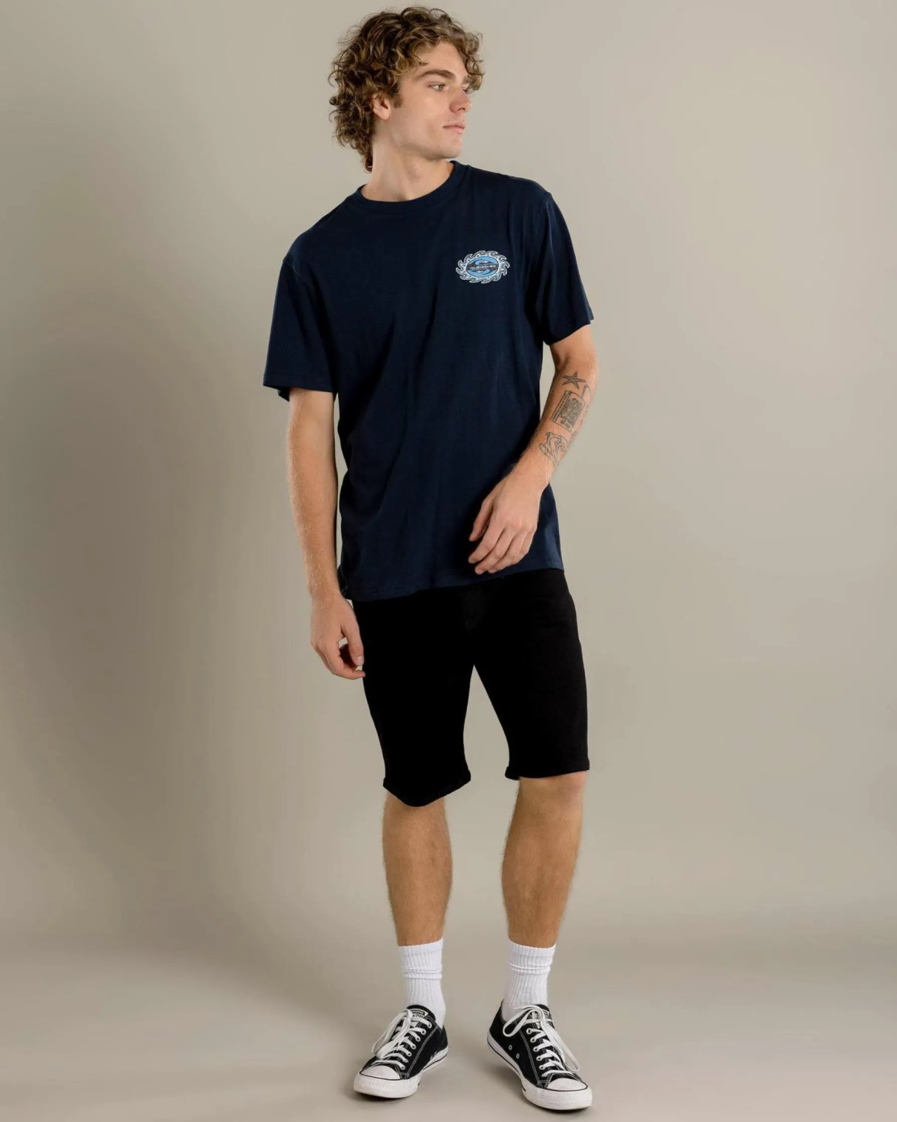 Tops & T-Shirts*Quiksilver Burning Sun T-Shirt Dark Navy