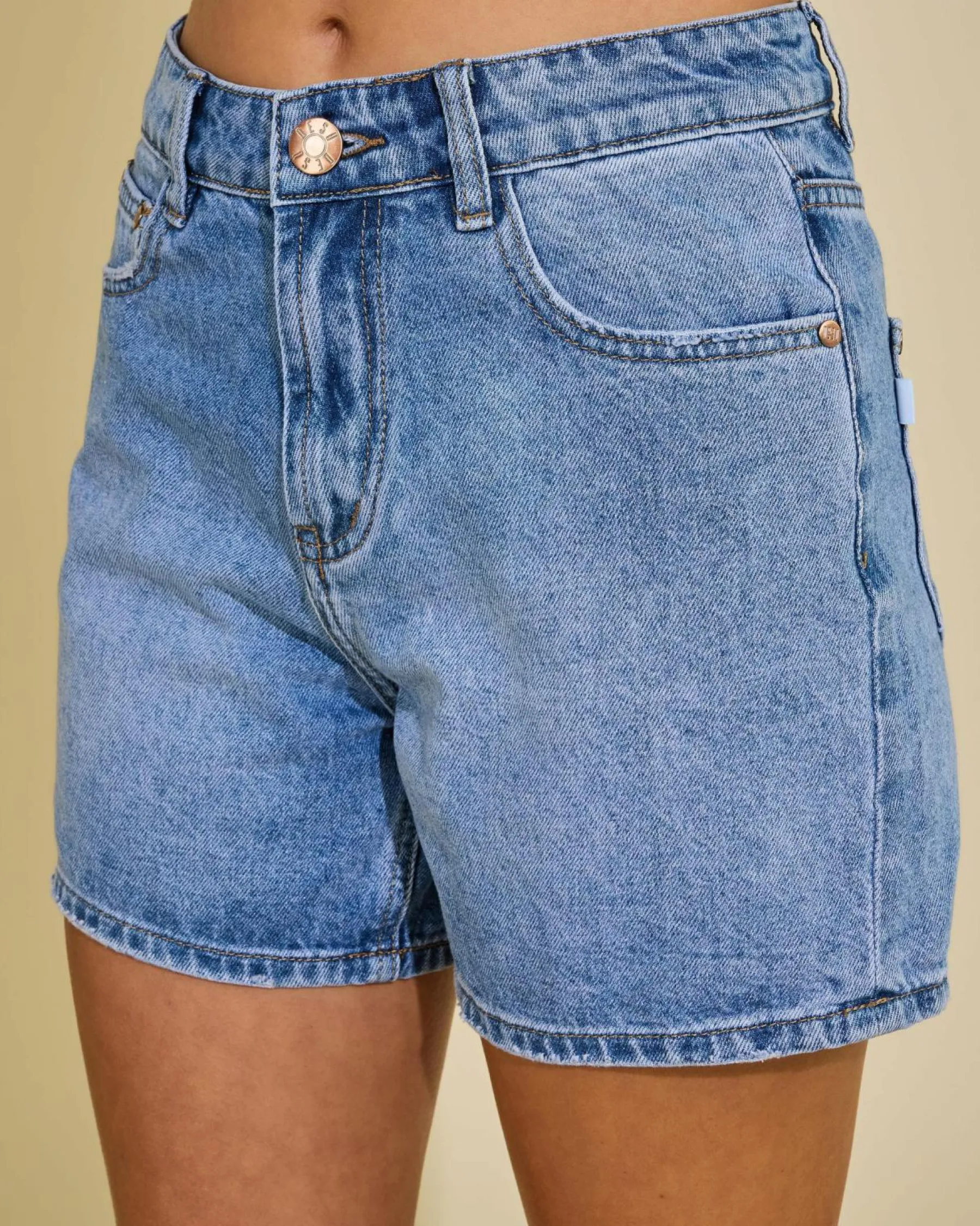 Bottoms*DESU Byron Mid Denim Shorts Dark Mid