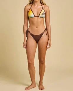 Bikinis*Rusty Cabana Contrast Multiway Triangle Bikini Top Java