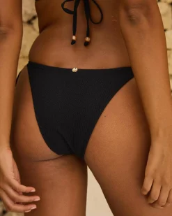 Bikinis*Kaiami Cabo Bead Tie Bikini Bottom Black