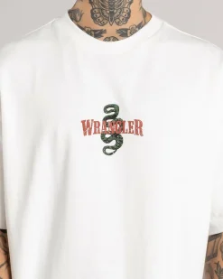 Tops & T-Shirts*Wrangler Cactus Cowboy Boxcar T-Shirt Vintage White