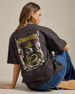 Tops*Wrangler Cactus Cowboy Slouch T-Shirt Worn Black