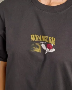 Tops*Wrangler Cactus Cowboy Slouch T-Shirt Worn Black