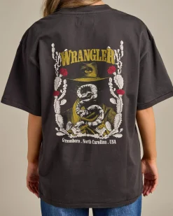 Tops*Wrangler Cactus Cowboy Slouch T-Shirt Worn Black