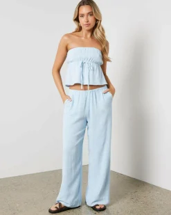 Sets|Tops*Mooloola Cali Tube Top Light Blue