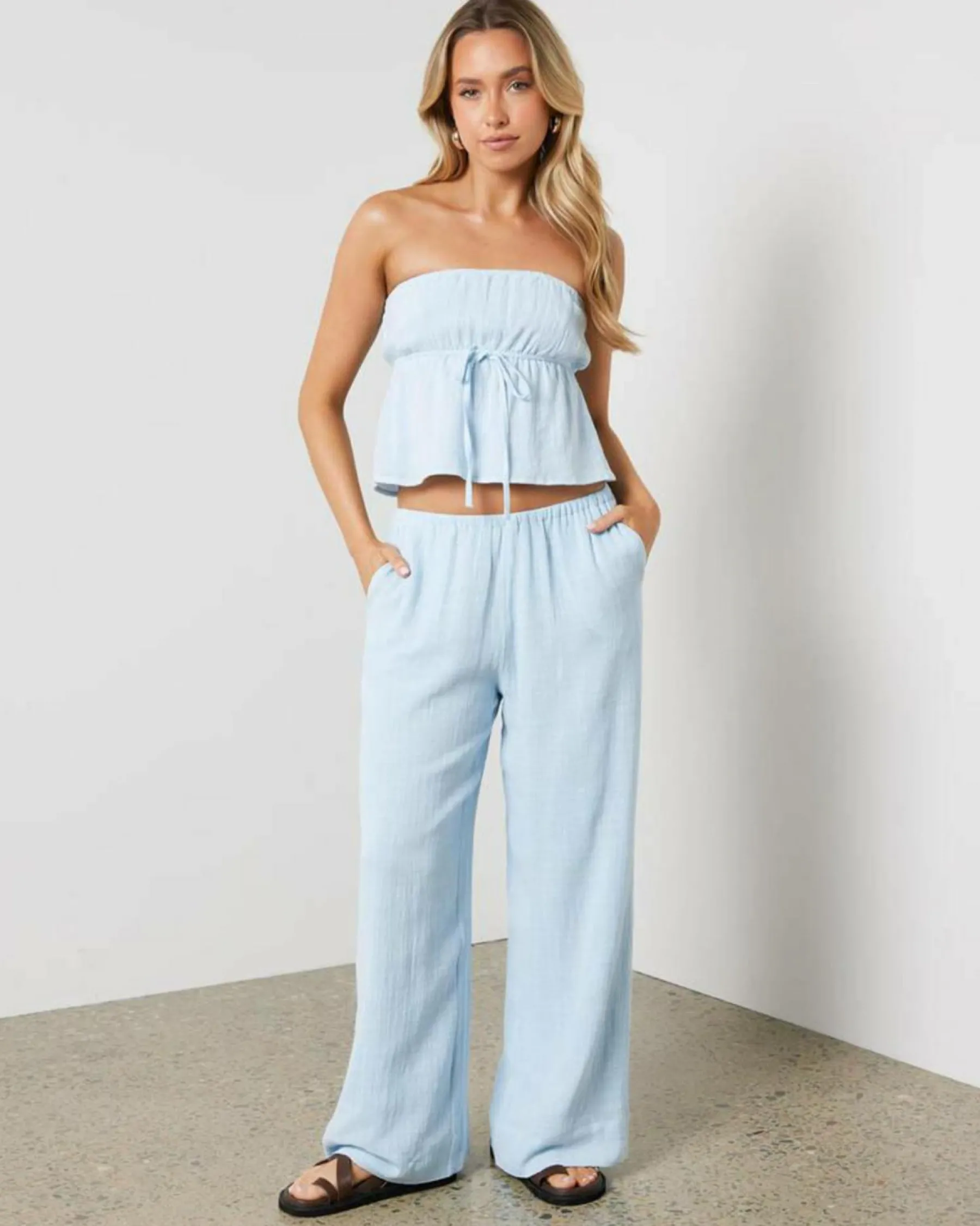 Sets|Tops*Mooloola Cali Tube Top Light Blue
