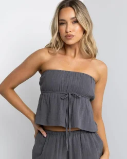 Sets|Tops*Mooloola Cali Tube Top Charcoal