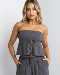 Sets|Tops*Mooloola Cali Tube Top Charcoal