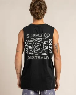 Tops & T-Shirts*Jacks Camoflow Muscle Tank Black