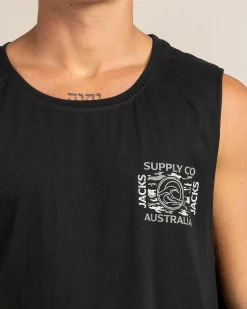 Tops & T-Shirts*Jacks Camoflow Muscle Tank Black