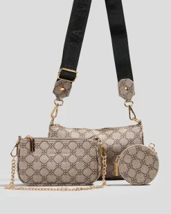 Bags*Ava And Ever Camryn Crossbody Bag Taupe Monogram