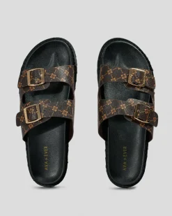 Sandals*Ava And Ever Camryn Slide Sandals Brown