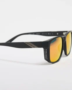 Sunglasses*Quiksilver Capsized Sunglasses Rubberized Black Red Mirror