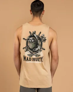 Tops & T-Shirts*The Mad Hueys Captain Ship Faced Singlet Tan