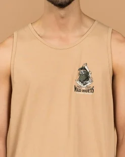 Tops & T-Shirts*The Mad Hueys Captain Ship Faced Singlet Tan