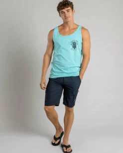 Tops & T-Shirts*Salty Life Captain's Curse Singlet Lt Blue Acid
