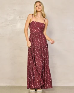 Dresses*Mooloola Carissa Maxi Dress Wine Floral
