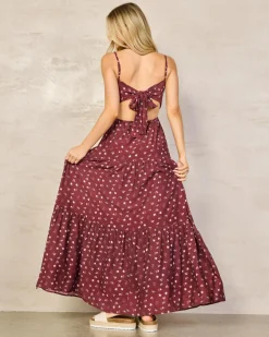 Dresses*Mooloola Carissa Maxi Dress Wine Floral