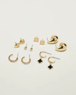 Jewelry*Karyn In LA Carlacia Clover Earring Pack Gold