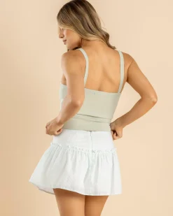 Bottoms*Mooloola Carrie Skirt Sage Stripe