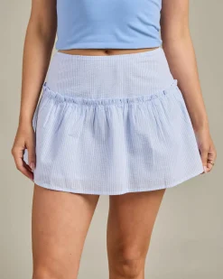 Bottoms*Mooloola Carrie Skirt Blue Stripe