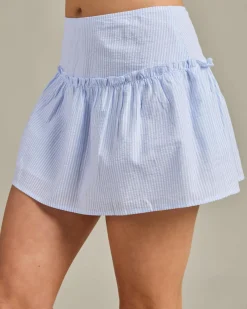 Bottoms*Mooloola Carrie Skirt Blue Stripe