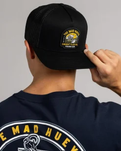 Headwear*The Mad Hueys Caught FK All Island Captain Trucker Cap Black