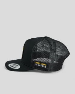 Headwear*The Mad Hueys Caught FK All Island Captain Trucker Cap Black