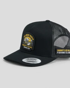 Headwear*The Mad Hueys Caught FK All Island Captain Trucker Cap Black