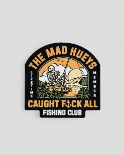 Gifts & Novelty*The Mad Hueys Caught Fk All Island Sticker Black